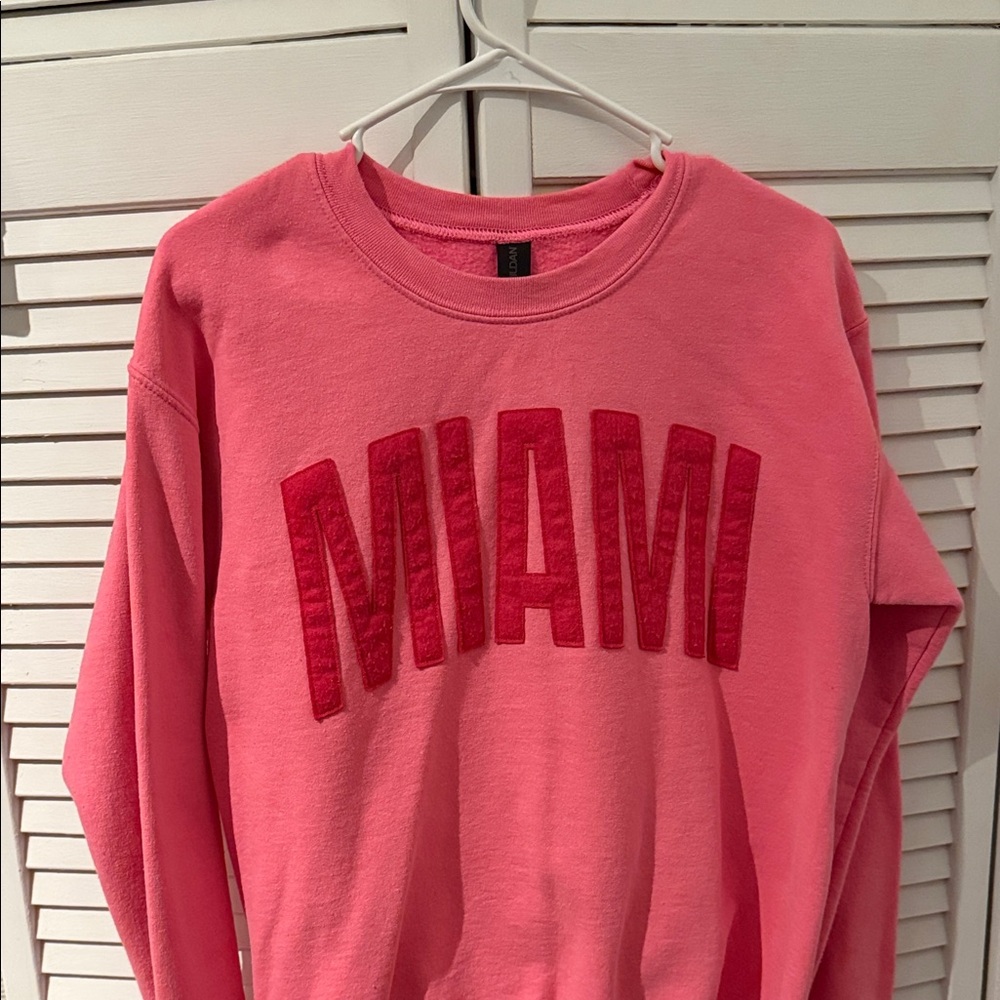 Gildan Pink Miami Crew Neck Sweater